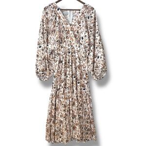 Flying Tomato Floral Maxi Dress M Tiered Bohemian‎ Cottagecore Peasant Whimsical